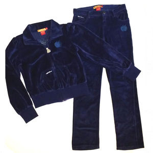 APPLE BOTTOMS GIRLS VELOUR JACKET & PANT SET~ SZ 8